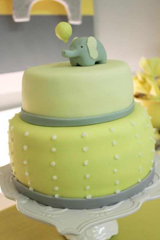 Yellow & Gray Chevron Baby Shower Ideas (Elephant Theme)