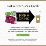 Starbucks: Register a Gift Card & Get a FREE Drink! 