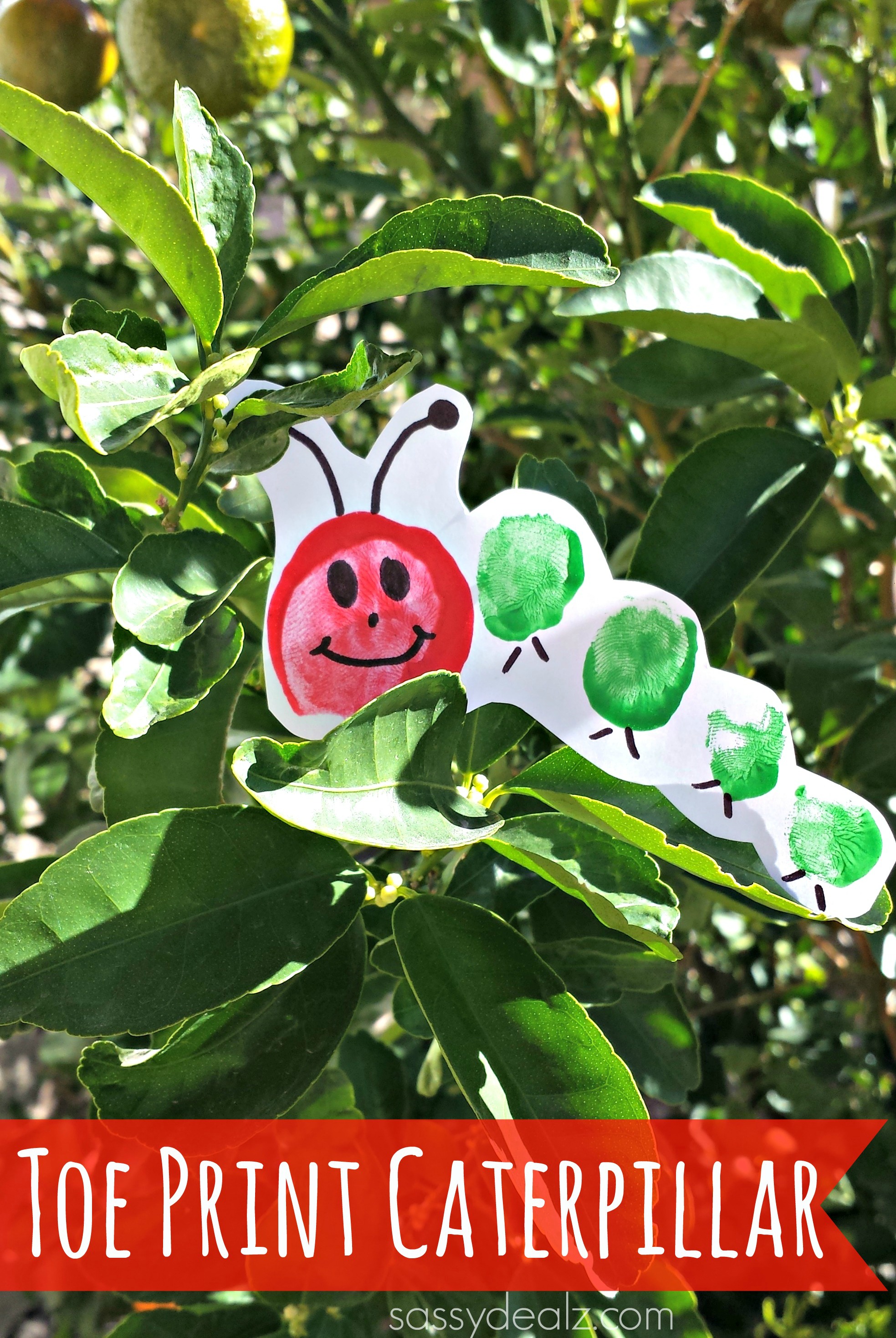 The Very Hungry Caterpillar Toe Print Craft For Kids