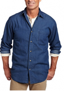 mens washed denim shirt
