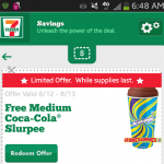 7-Eleven App- Get a FREE Medium Coca-Cola Slurpee (Valid 8/12-8/13)
