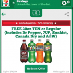 7 Eleven App: Get a Free 20oz TEN or Regular Soda (Today Only)