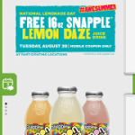 7-Eleven App: Get a Free 16oz Snapple Lemon Daze Drink (Today Only!)