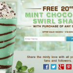Arbys: Free Mint Chocolate Swirl Shake w/ Purchase of Combo (Printable Coupon)