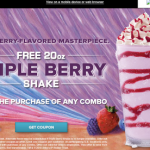 Arby’s – FREE Triple Berry Shake w/ Combo Purchase Printable Coupon