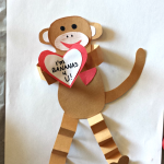 Valentine’s Day Heart Monkey Craft For Kids