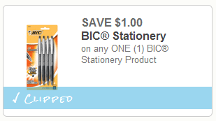 $1 off Any BIC Stationary Item Printable Coupon (FREE Pens at Walmart!)