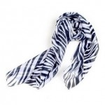 Black White Chiffon Zebra Striped Scarf ONLY $1.99 + Free Shipping!