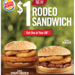 Burger King: New $1 Rodeo Sandwiches (Beef & Chicken)