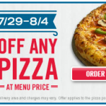 Domino’s Pizza – Get 50% Off ANY Pizza at Menu Price Online (Valid 7/29-8/4)