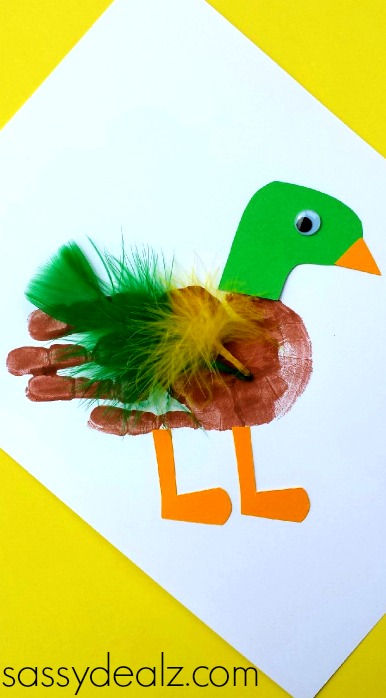 Mallard Duck Handprint Craft For Kids
