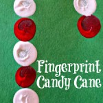 Easy Fingerprint Candy Cane Christmas Craft For Kids