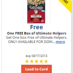 Kroger & Affiliate Shoppers – Load an E-Coupon for a FREE Box of Ultimate Helpers (TODAY ONLY 8/2!)