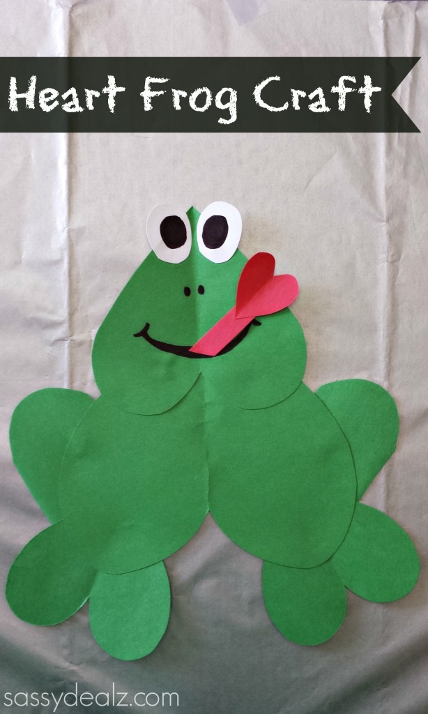 heart frog craft for kids