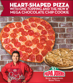 heart shaped pizza papa johns