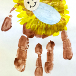 DIY Baby Jesus In a Manger Handprint Craft For Kids