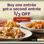 Olive Garden – Buy One Entree, Get the 2nd 1/2 Off Printable Coupon