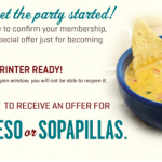 On The Border – FREE Queso or Sopapillas Printable Coupon (Email Sign-Up)