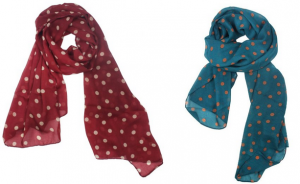 polka dot chiffon scarf