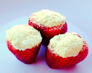 cheesecake filled strawberries