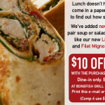 Bonefish Grill Coupon: Get $10 off Lunch w/ Purchase of 2 Entrees