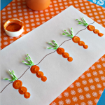 Fingerprint Carrot and Bunny Craft for Kids