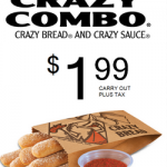 Little Caesars Coupon: Crazy Bread/Sauce Only $1.99