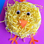 Paper Plate Chick Craft Using Easter Grass