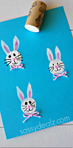 Bunny Craft Using a Wine Cork for a Stamp