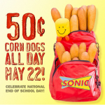Sonic: 50 Cent Corn Dogs All Day (May 22nd)