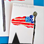 Footprint American Flag Craft for Kids